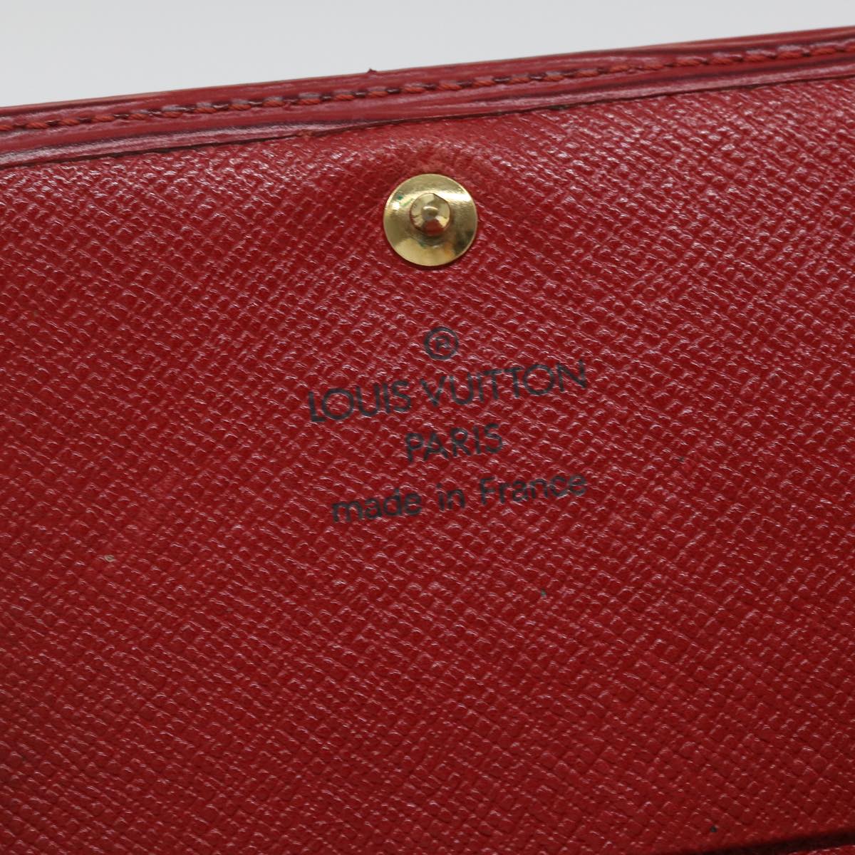 LOUIS VUITTON Epi Porte Monnaie Billets Tresor Wallet Red M63507 LV Auth ti1298