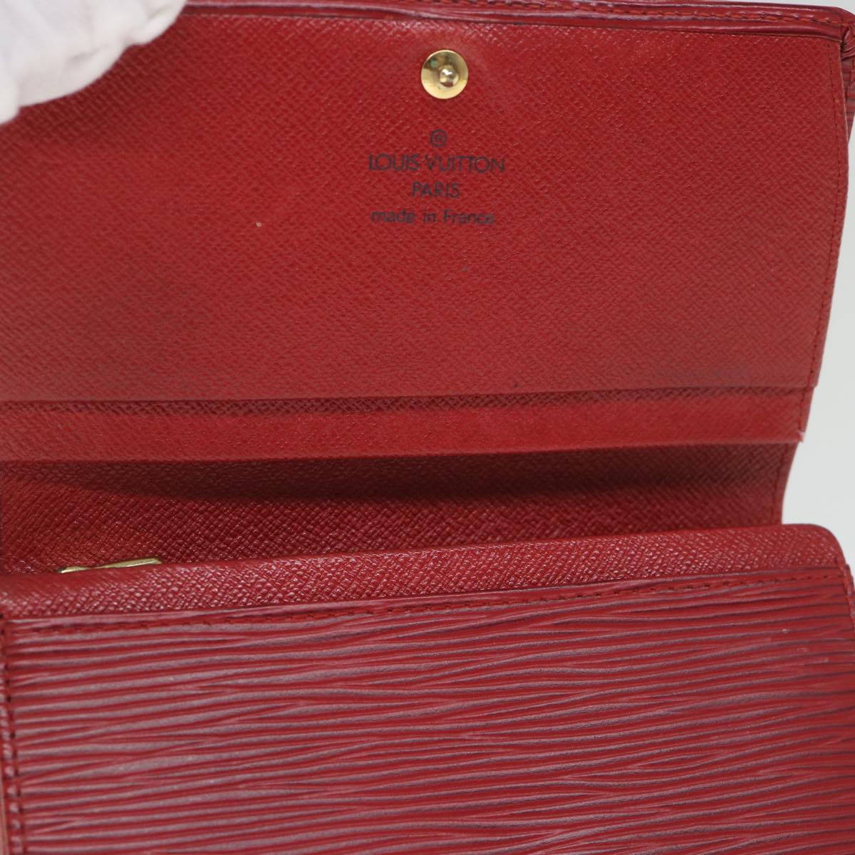 LOUIS VUITTON Epi Porte Monnaie Billets Tresor Wallet Red M63507 LV Auth ti1298