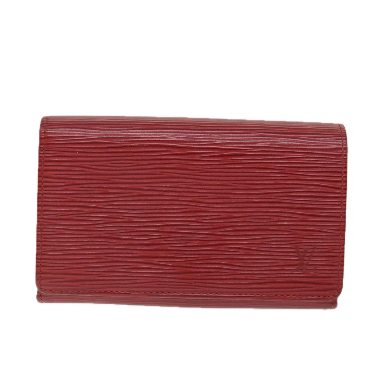 LOUIS VUITTON Epi Porte Monnaie Billets Tresor Wallet Red M63507 LV Auth ti1298