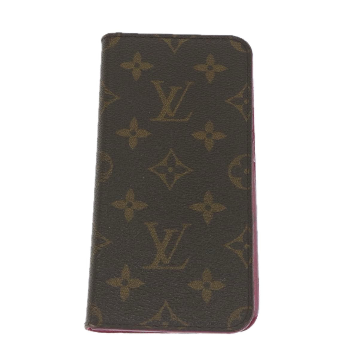 LOUIS VUITTON Monogram iPhone Case 4Set Blue Pink LV Auth ti1305