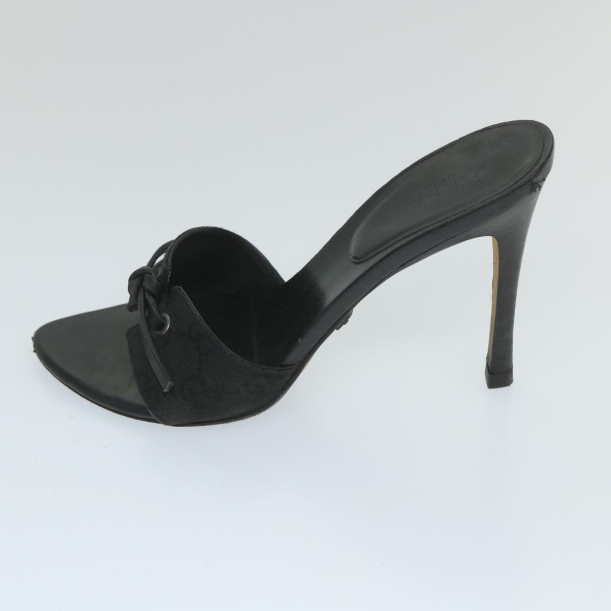 GUCCI GG Canvas High Heels 34C Black Auth ti1315