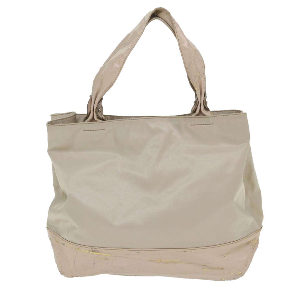 Salvatore Ferragamo Shoulder Bag Nylon patent leather Beige Auth ti1318