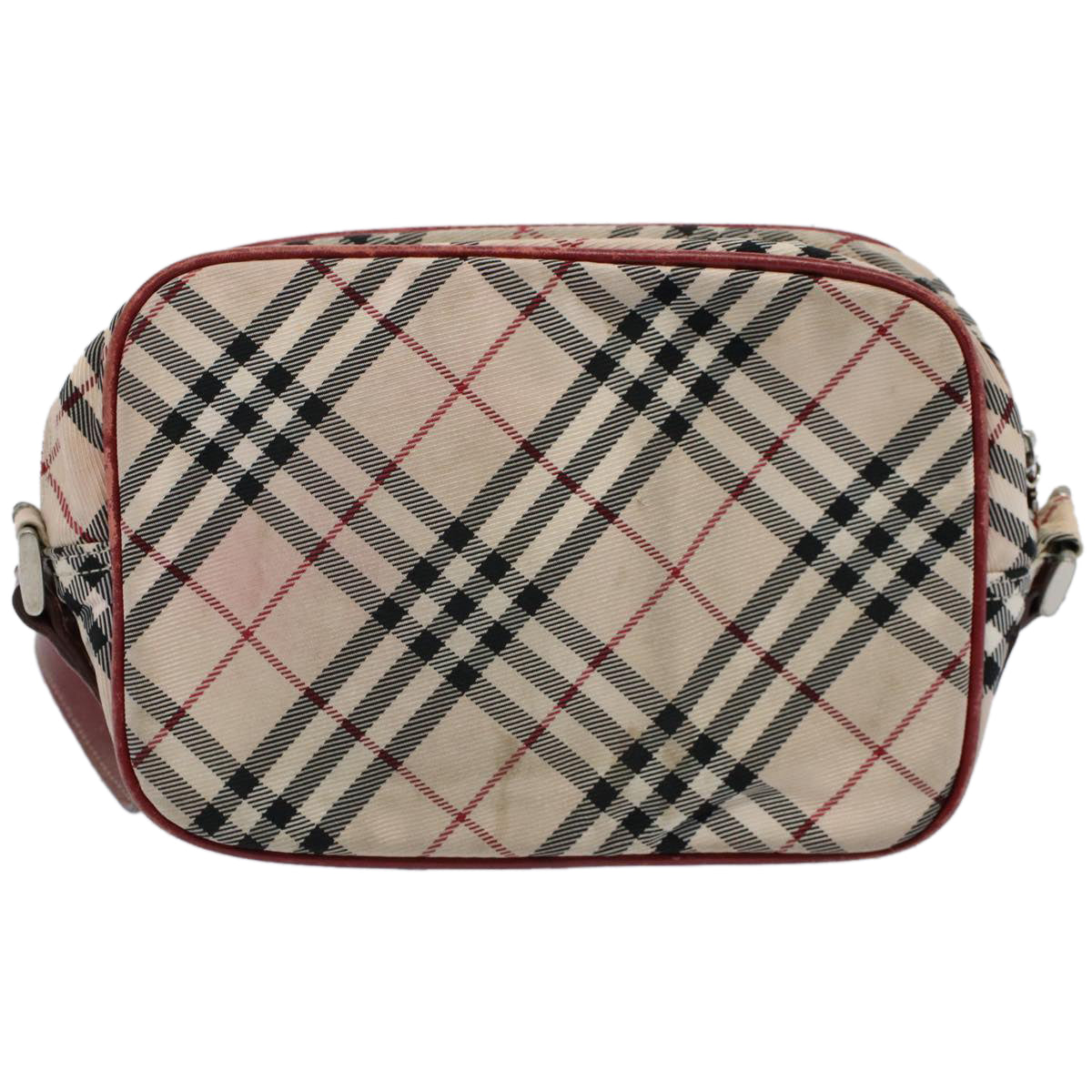 BURBERRY Nova Check Shoulder Bag Nylon Red Auth ti1335