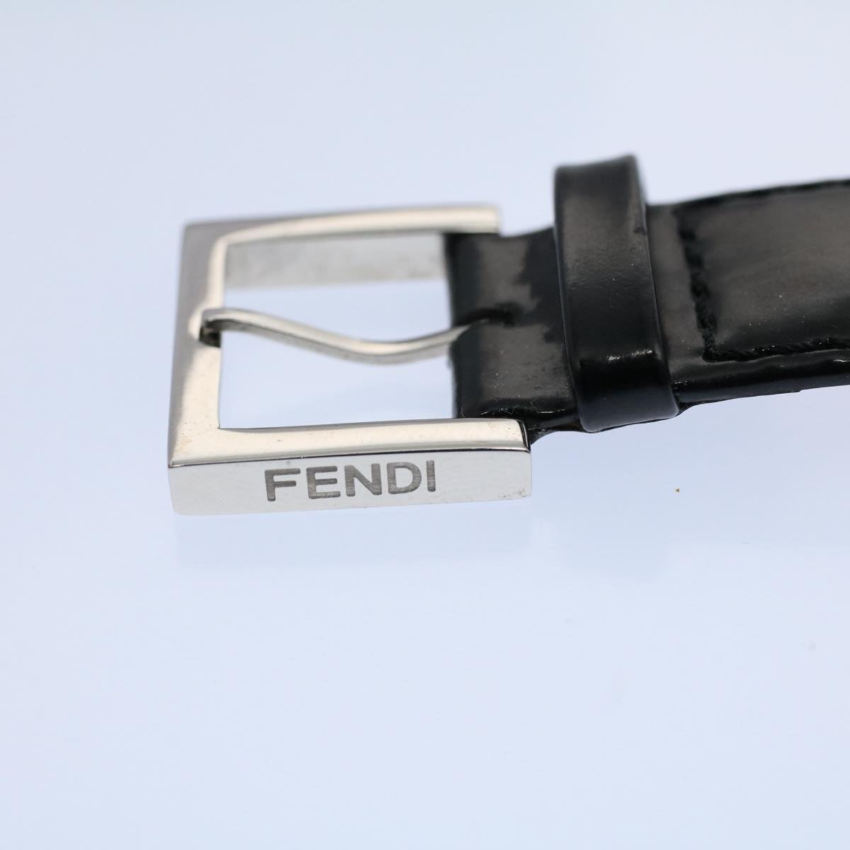 FENDI Watches Metal Enamel Black Silver Auth ti1346