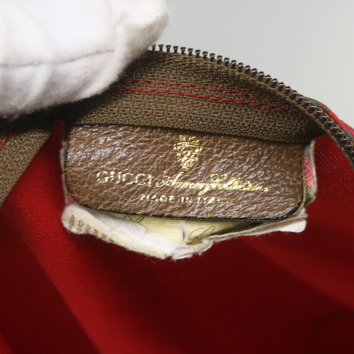 GUCCI Boston Bag Coated Canvas Red 89 19 001 Auth ti1362