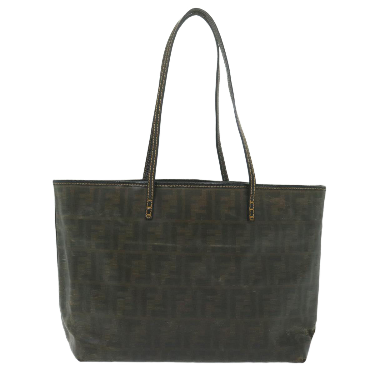 FENDI Zucca Canvas Tote Bag Brown Auth ti1394