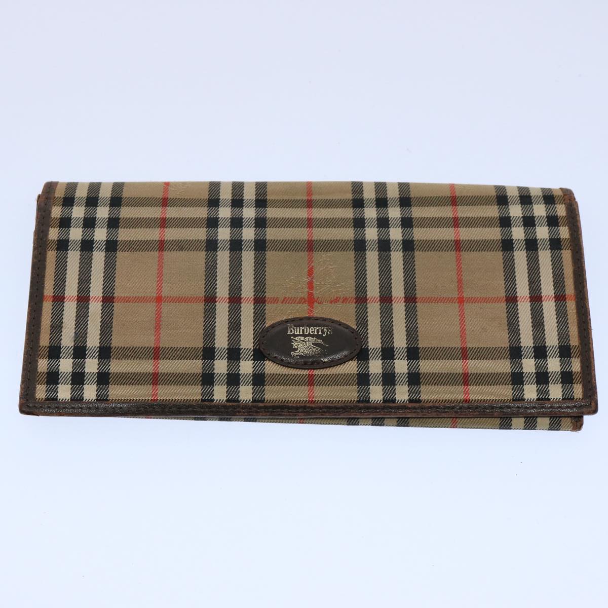 BURBERRY Nova Check Wallet Nylon Leather 7Set Beige Black Brown Auth ti1398