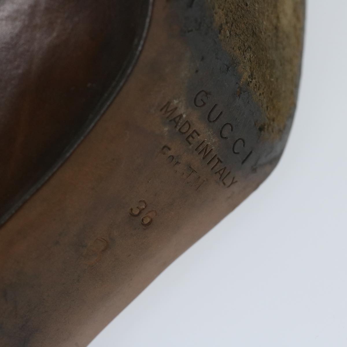 GUCCI Web Sherry Line High Heels Leather 36B Brown Auth ti1401