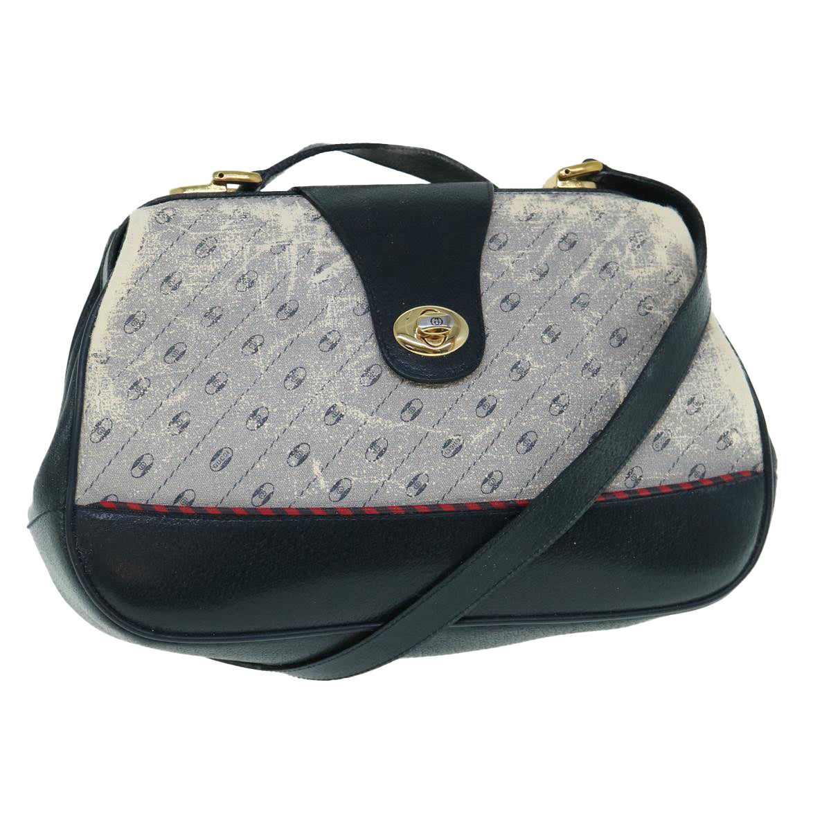 GUCCI Micro GG Canvas Shoulder Bag Navy 116 02 107 Auth ti1434