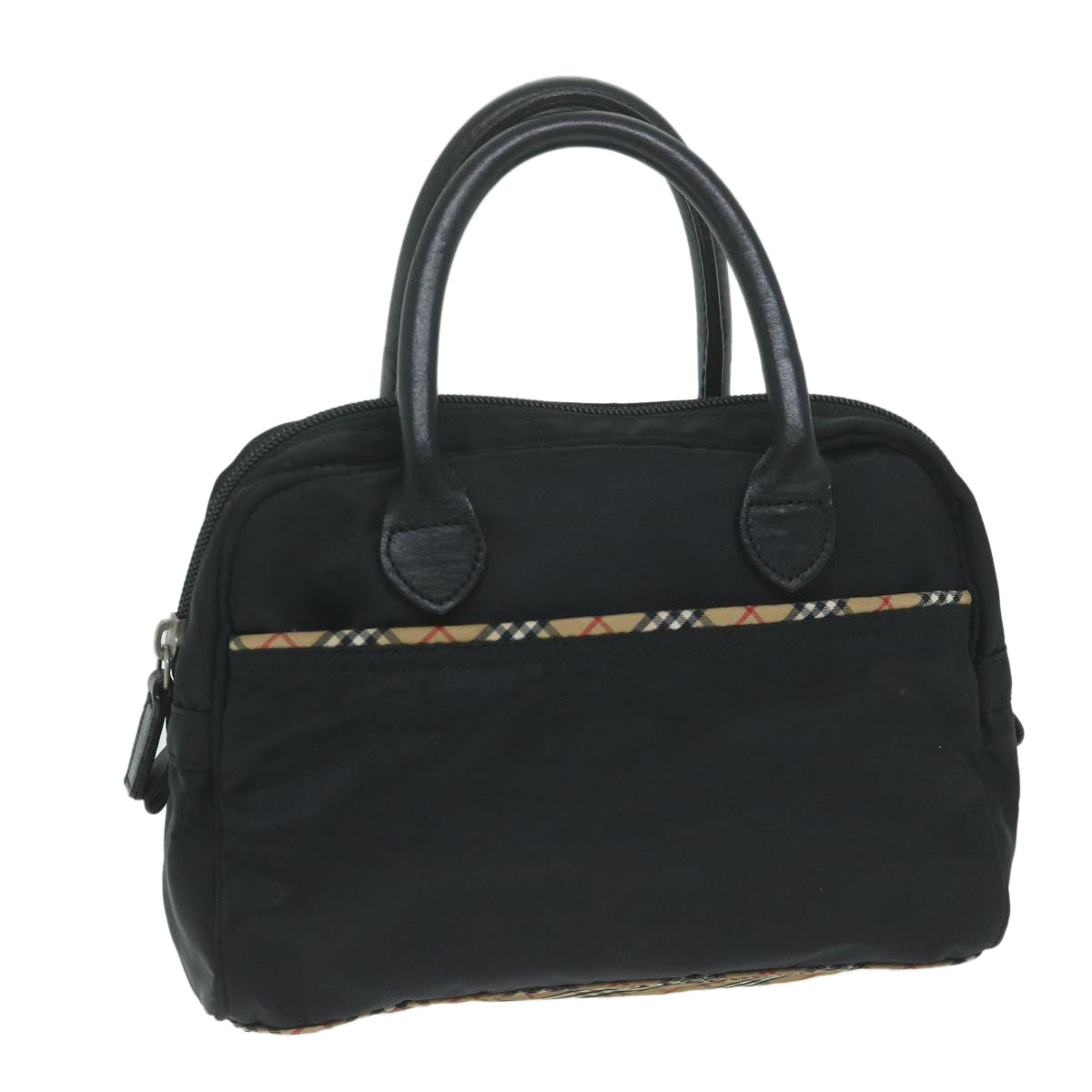 BURBERRY Hand Bag Nylon Black Auth ti1471