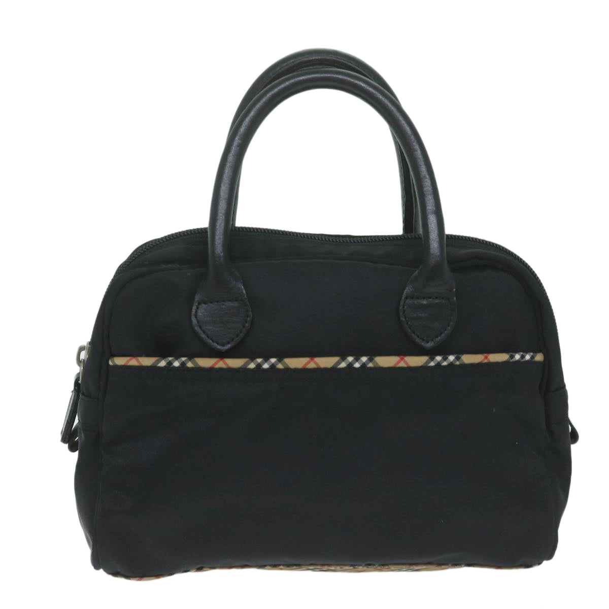 BURBERRY Hand Bag Nylon Black Auth ti1471