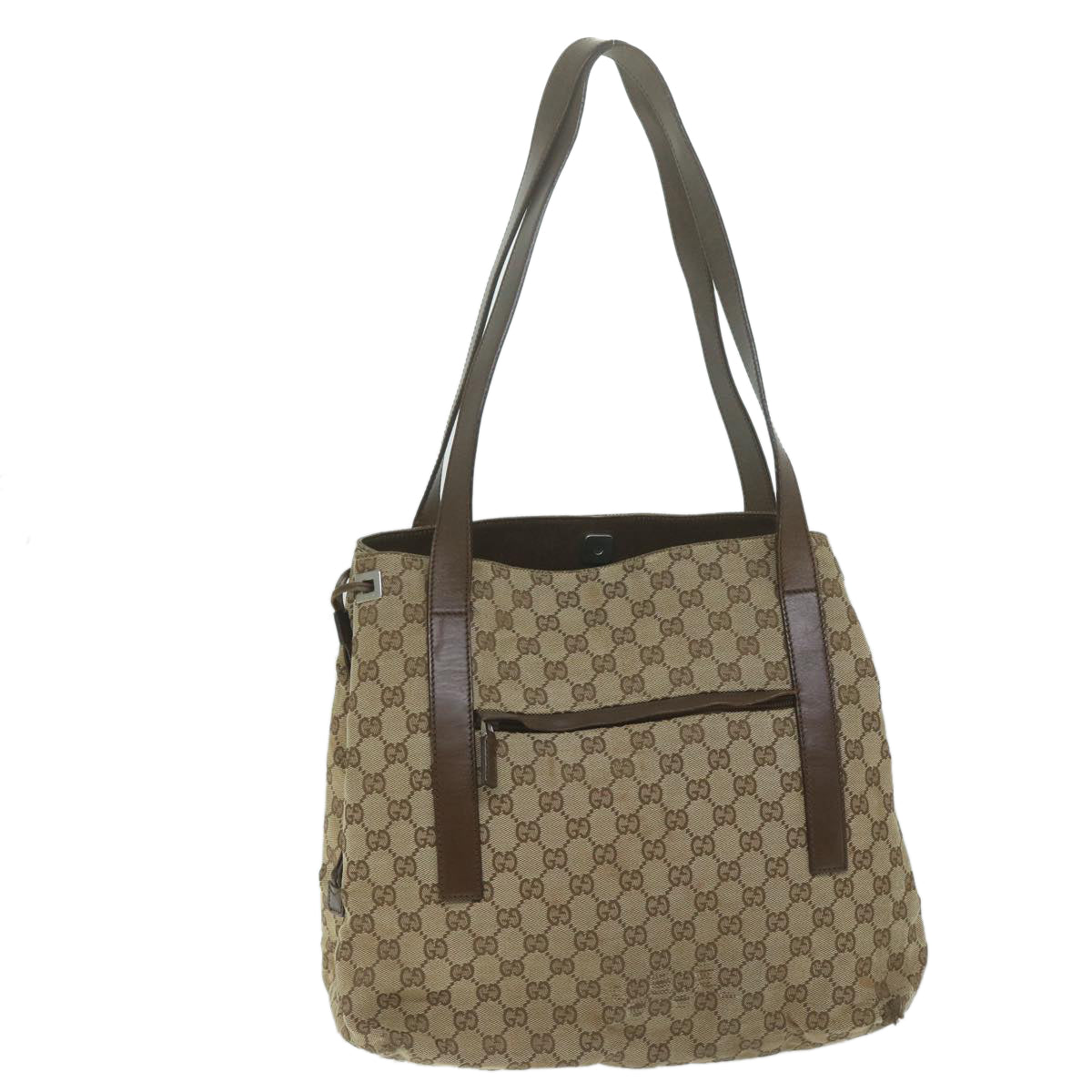 GUCCI GG Canvas Shoulder Bag Beige 30501 Auth ti1472