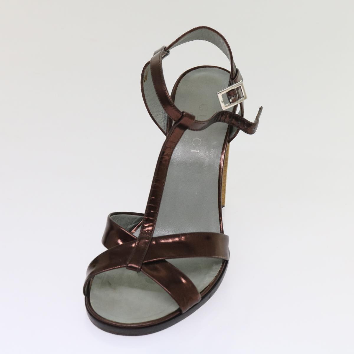 GUCCI High Heels Leather 36 Bronze Auth ti1488