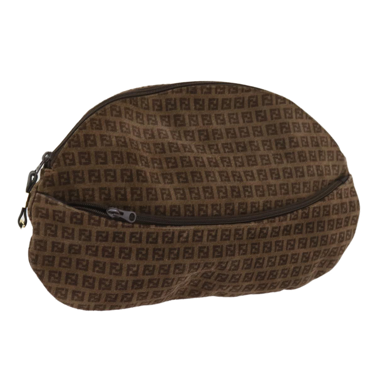 FENDI Pouch Suede Brown Auth ti1513