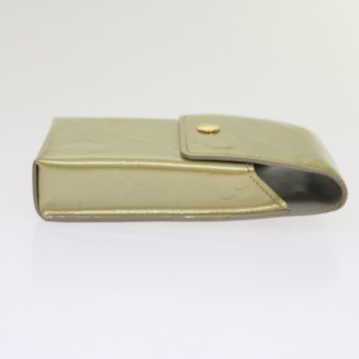 LOUIS VUITTON Monogram Vernis Green Cigarette Case Gris M91050 LV Auth ti1516