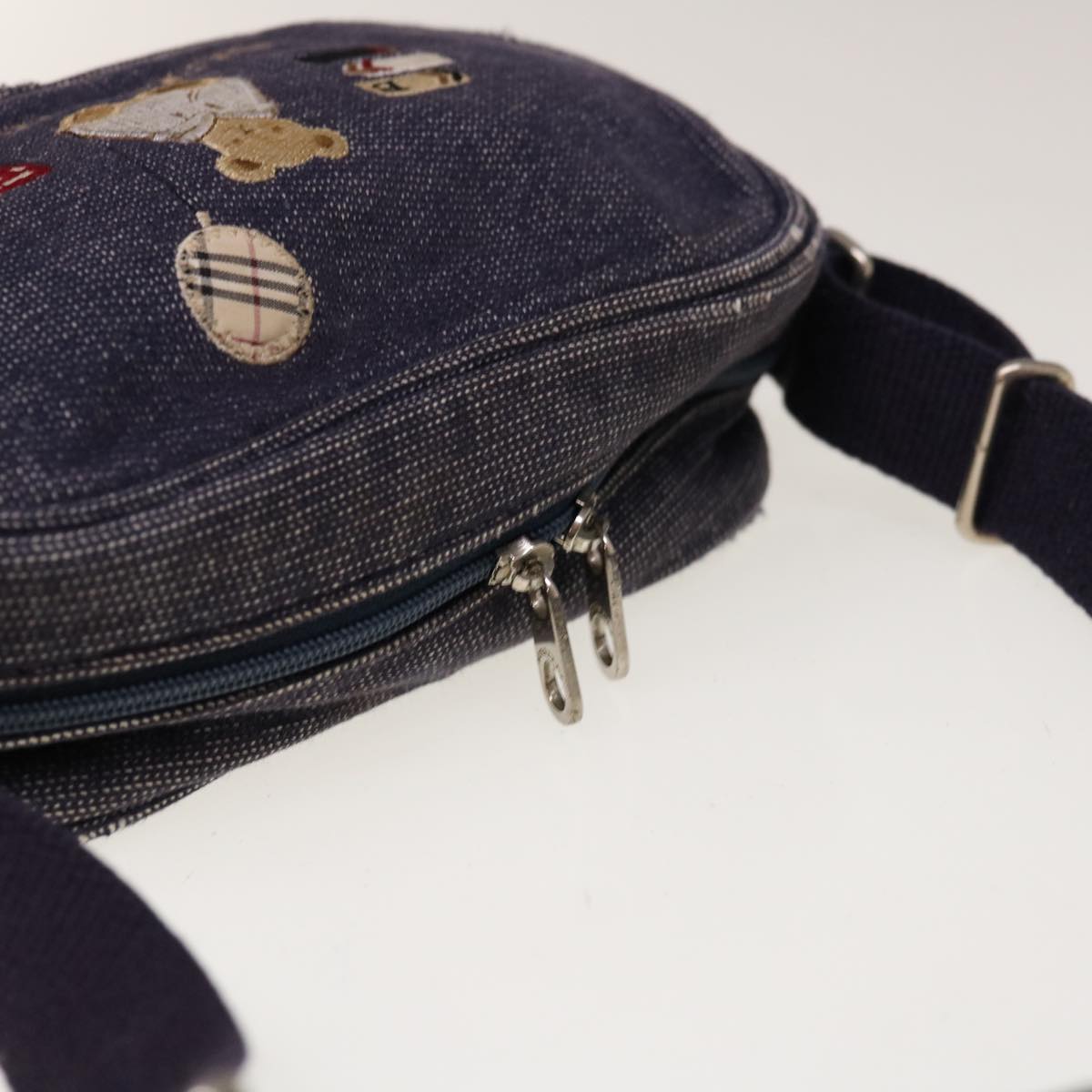 BURBERRY Hand Bag Denim Navy Auth ti1538