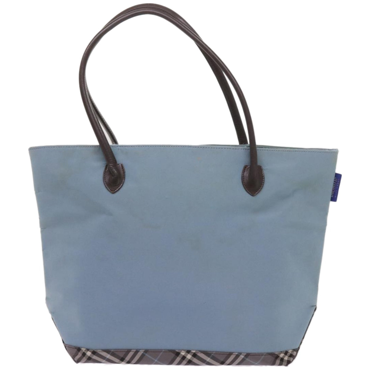 Burberrys Blue Label Tote Bag Nylon Light Blue Auth ti1542