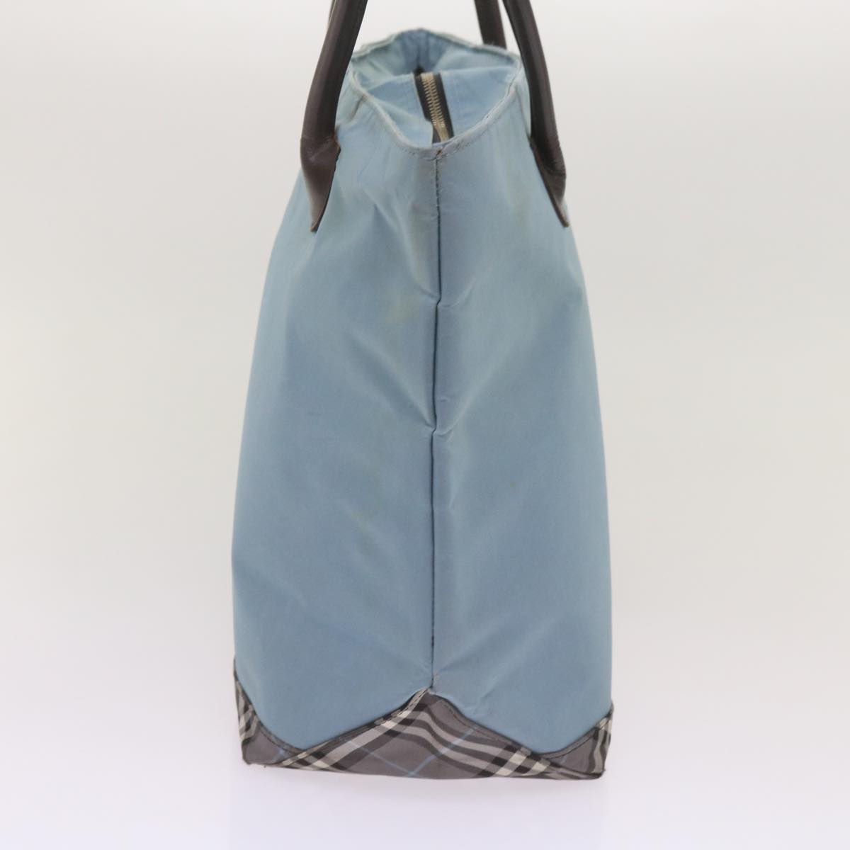 Burberrys Blue Label Tote Bag Nylon Light Blue Auth ti1542