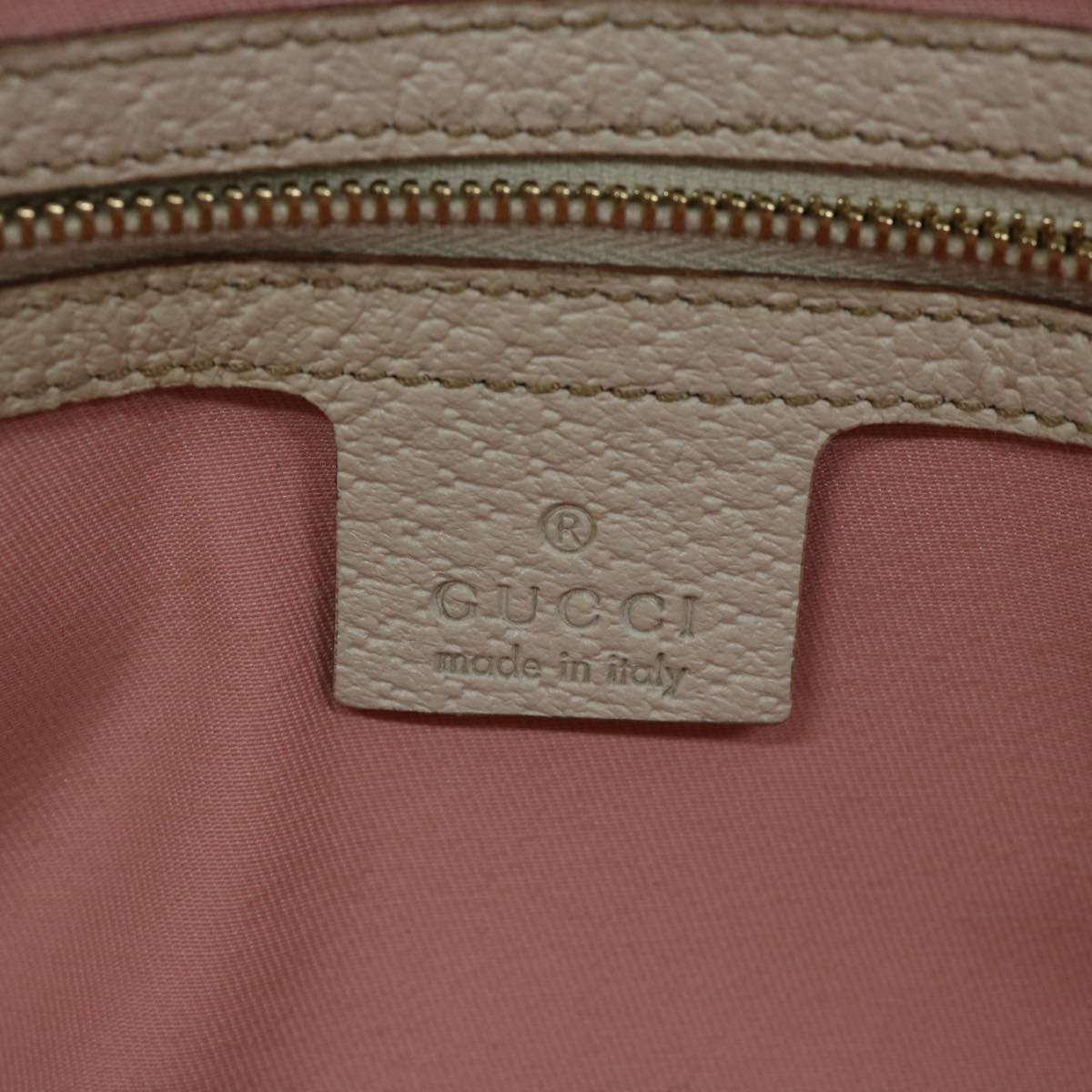 GUCCI GG Canvas Sherry Line Hand Bag Khaki Pink 137396 Auth ti1565