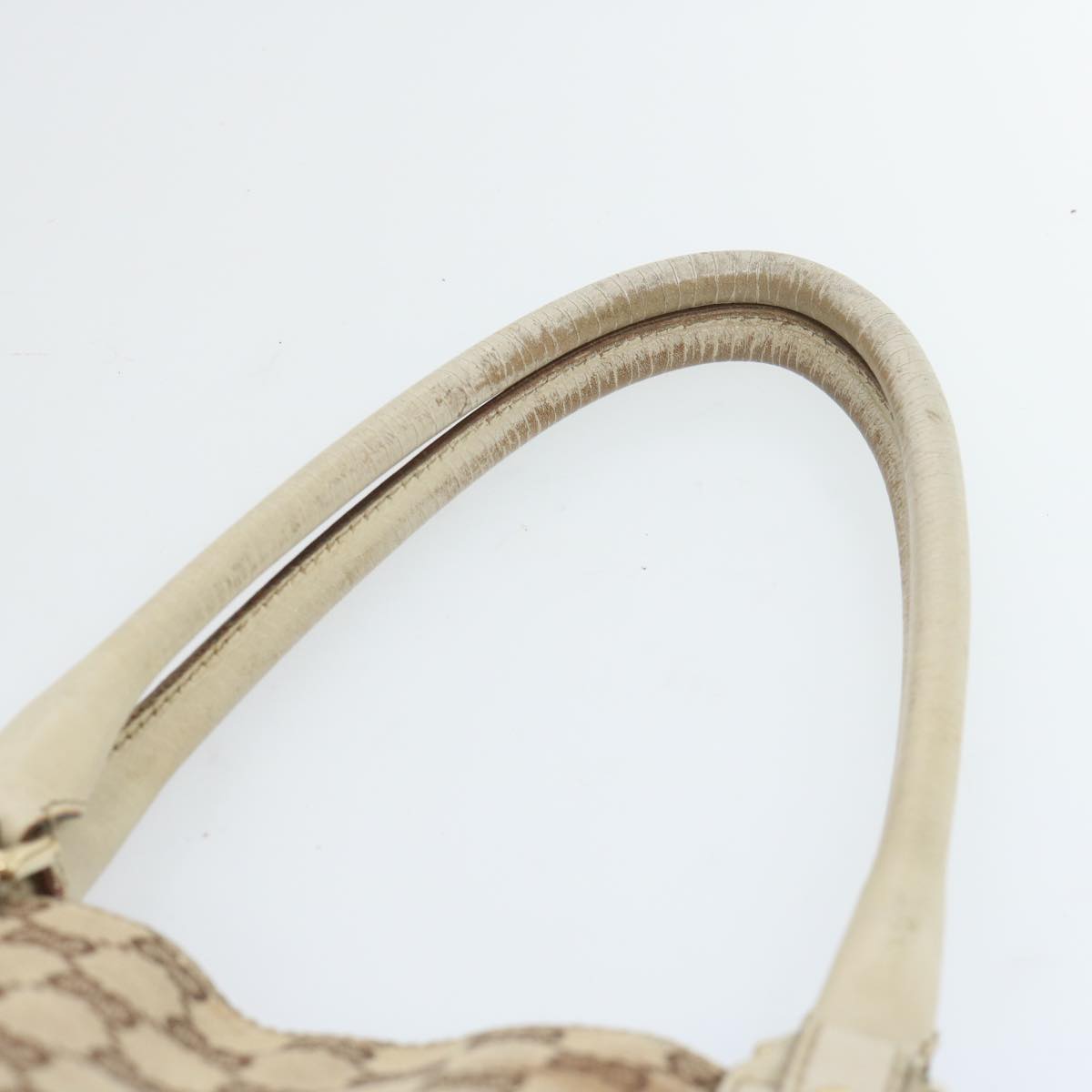 GUCCI GG Canvas Sherry Line Tote Bag White Beige 137385 Auth ti1566