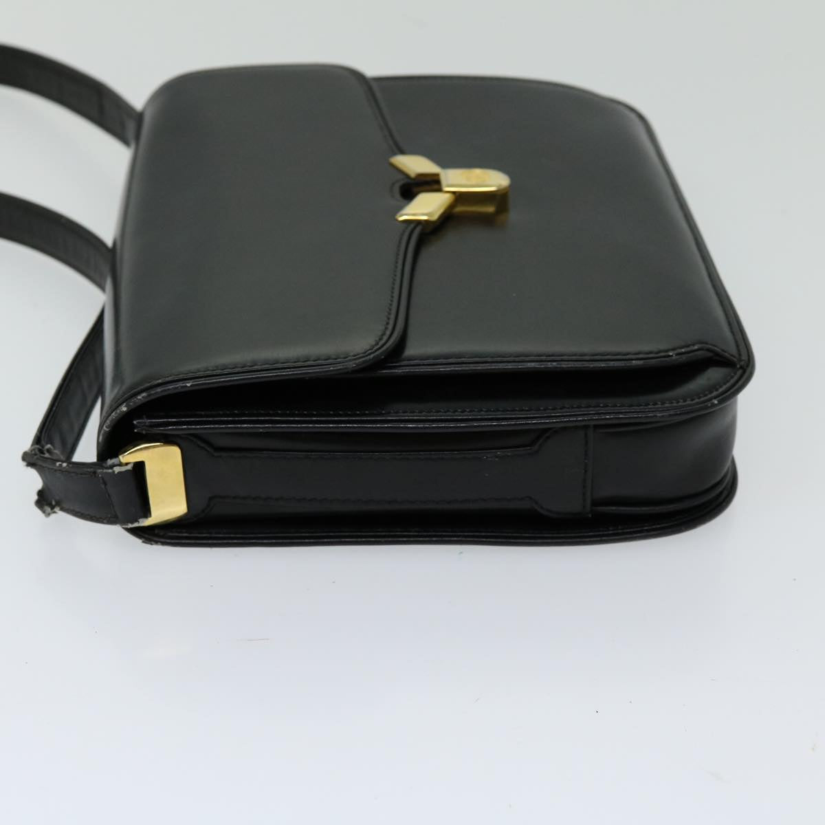 GUCCI Shoulder Bag Leather Black Auth ti1580