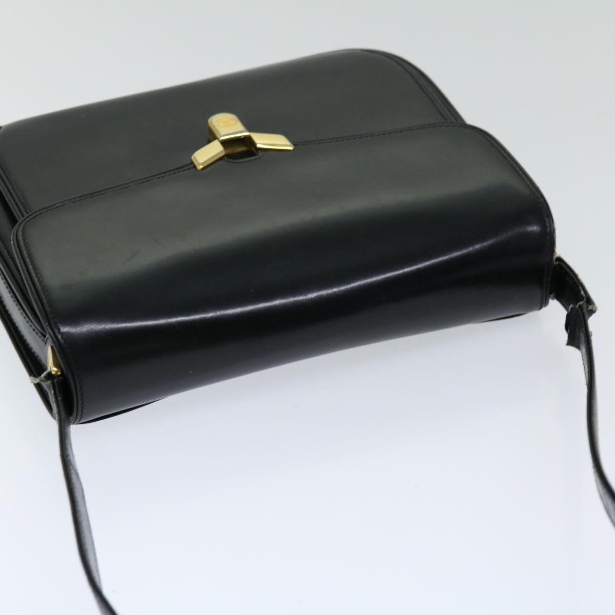 GUCCI Shoulder Bag Leather Black Auth ti1580