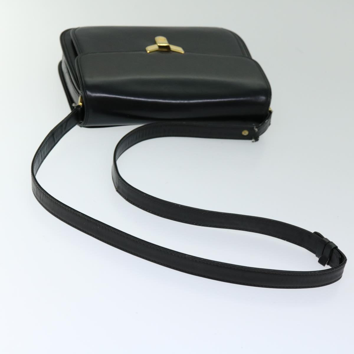 GUCCI Shoulder Bag Leather Black Auth ti1580