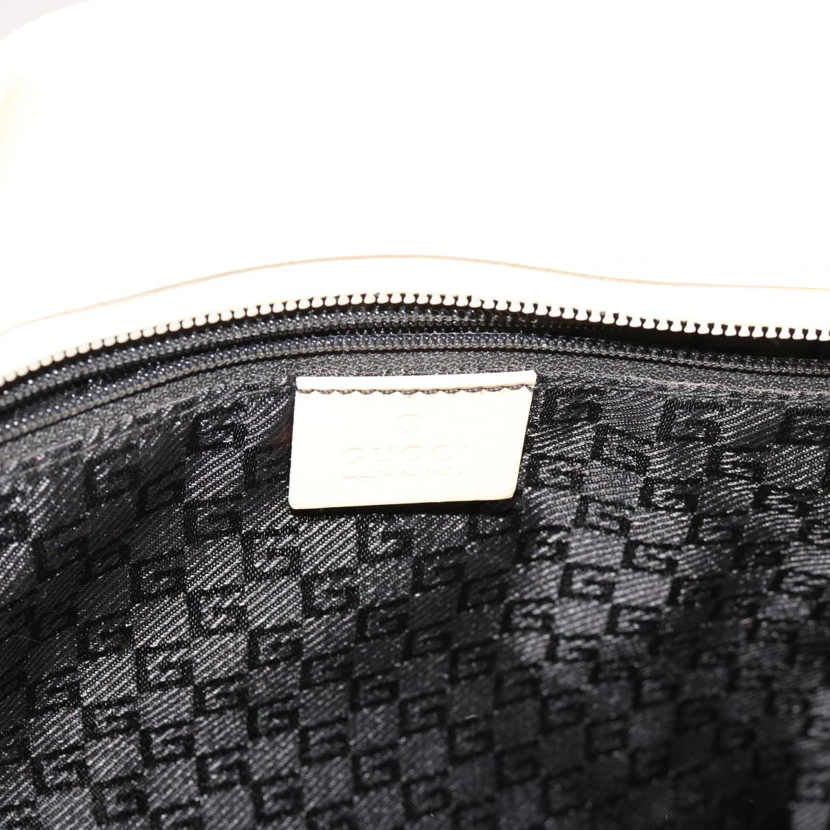 GUCCI Hand Bag Canvas Beige Black 002 1119 Auth ti1582