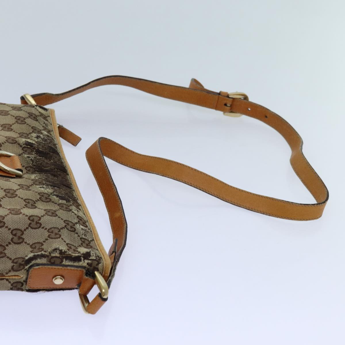 GUCCI GG Canvas Web Sherry Line Shoulder Bag 3Set Beige Red Green Auth ti1609