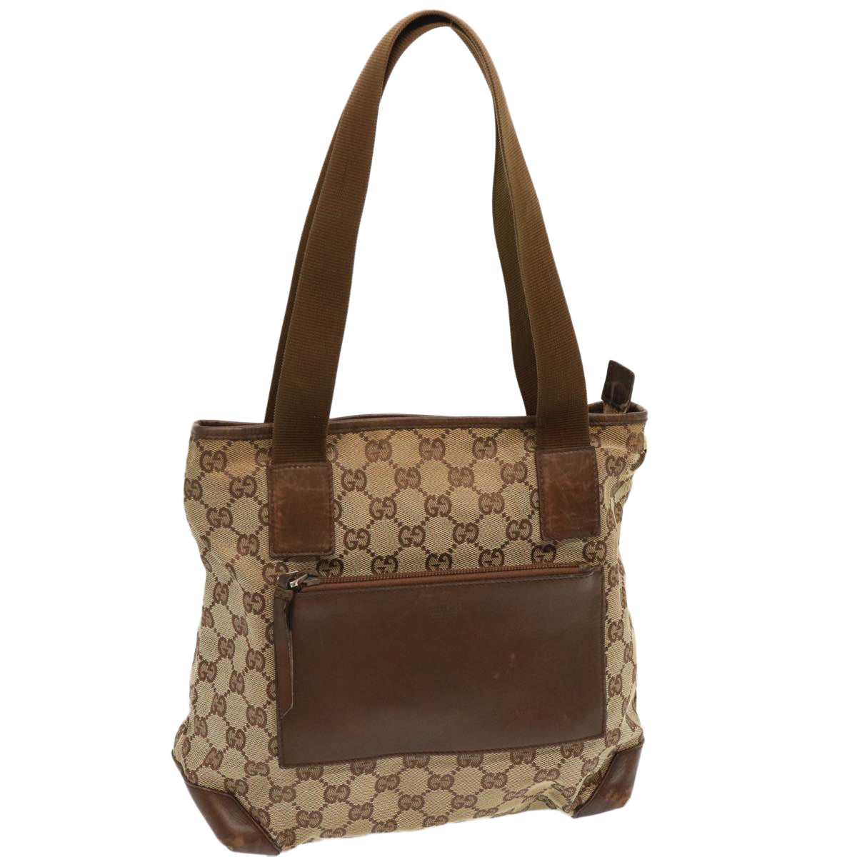 GUCCI GG Canvas Tote Bag Beige 28893 Auth ti1628