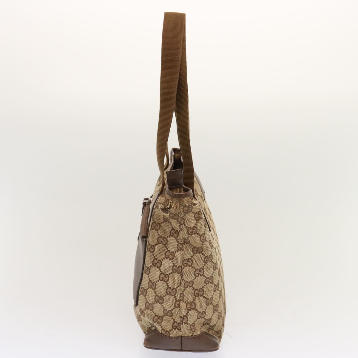 GUCCI GG Canvas Tote Bag Beige 28893 Auth ti1628