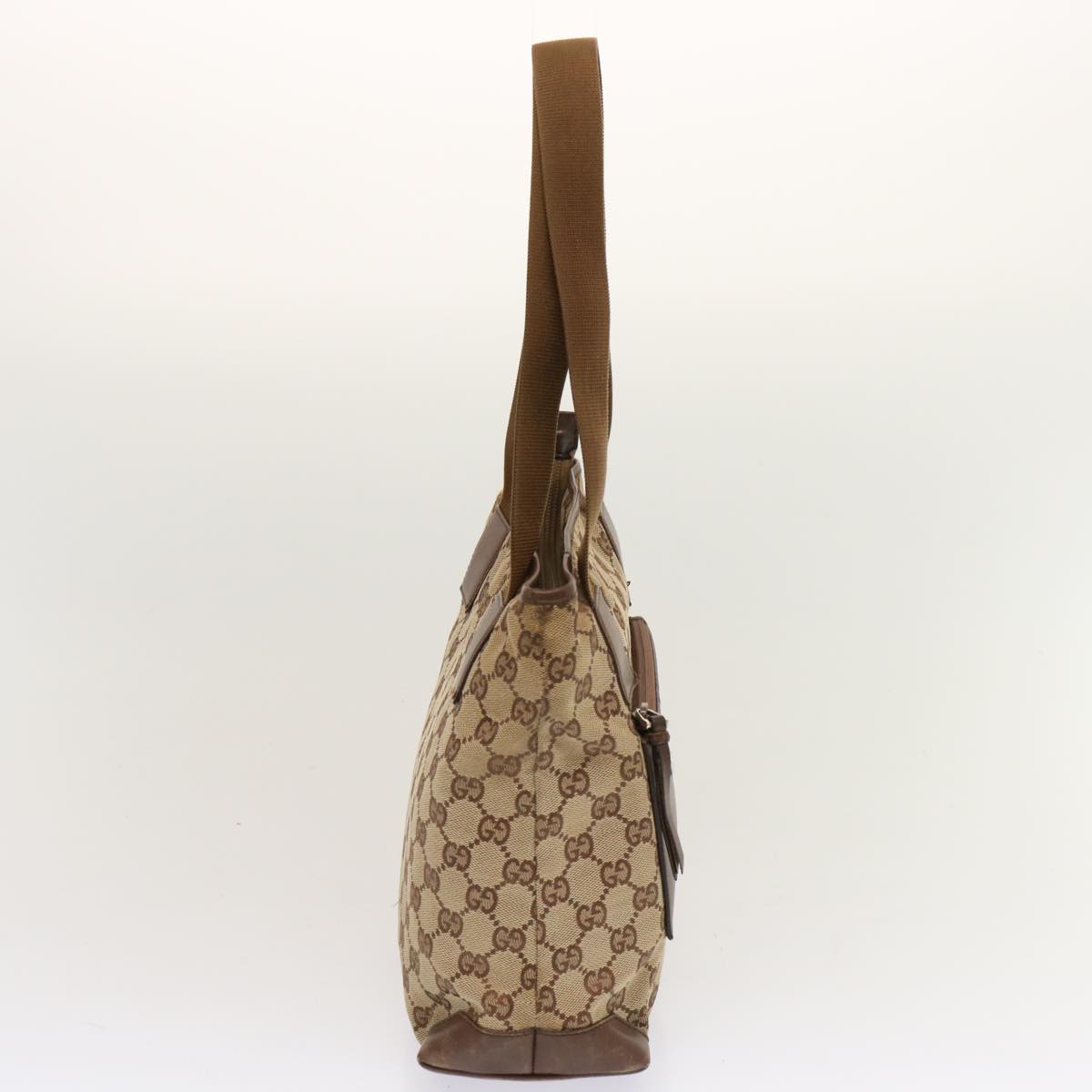 GUCCI GG Canvas Tote Bag Beige 28893 Auth ti1628