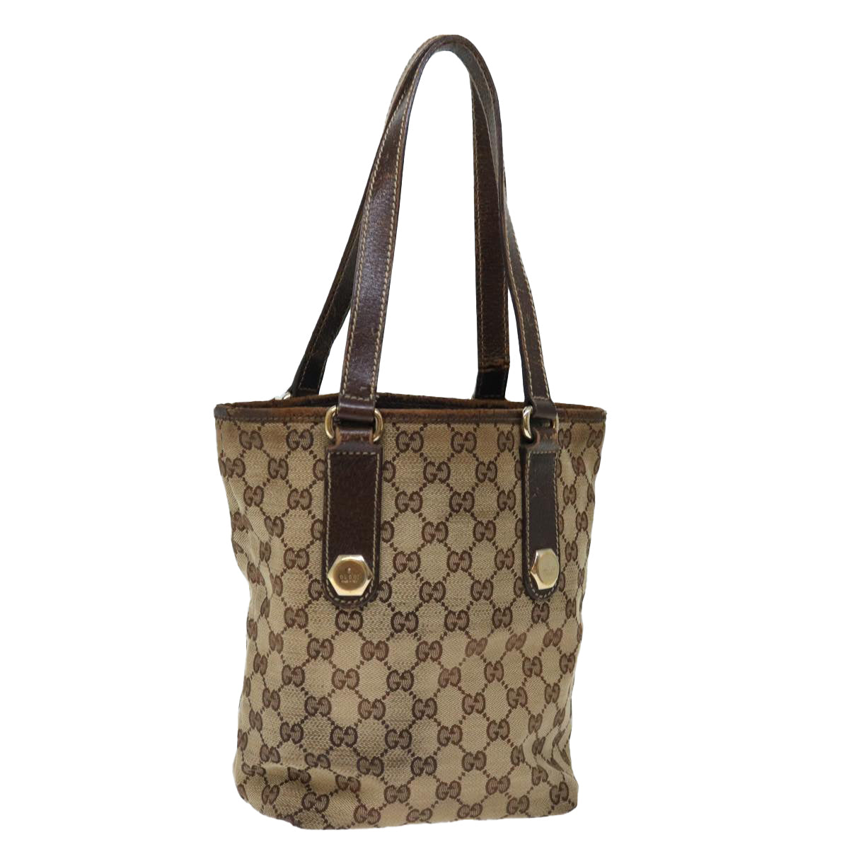 GUCCI GG Canvas Tote Bag Beige 153361 Auth ti1632