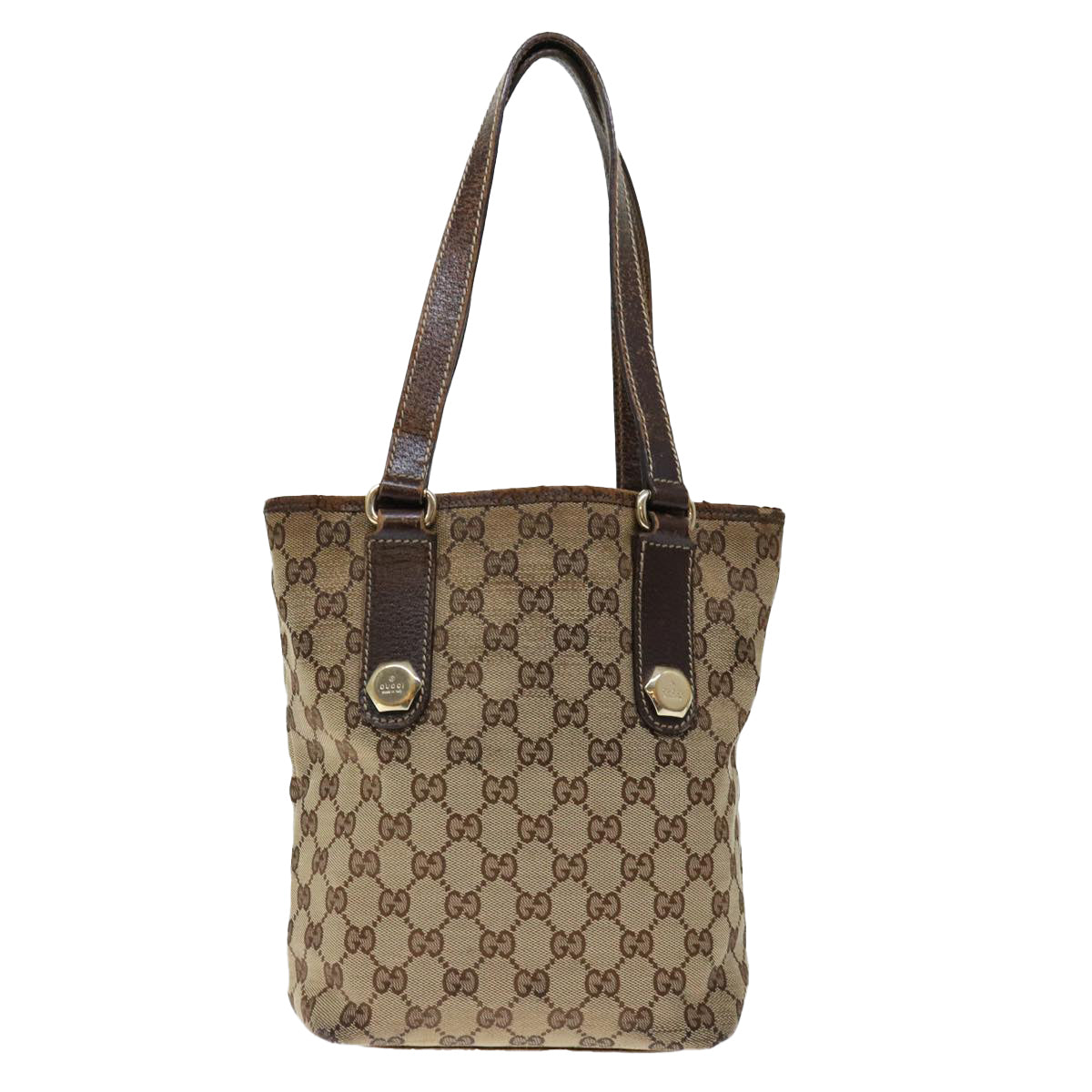 GUCCI GG Canvas Tote Bag Beige 153361 Auth ti1632