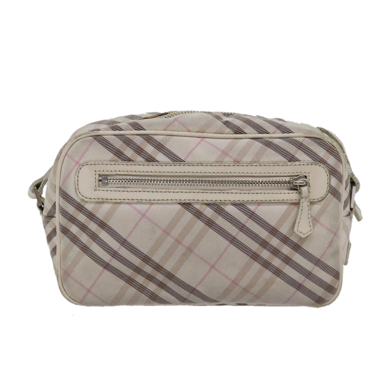 BURBERRY Nova Check Blue Label Shoulder Bag Canvas Pink Auth ti1757