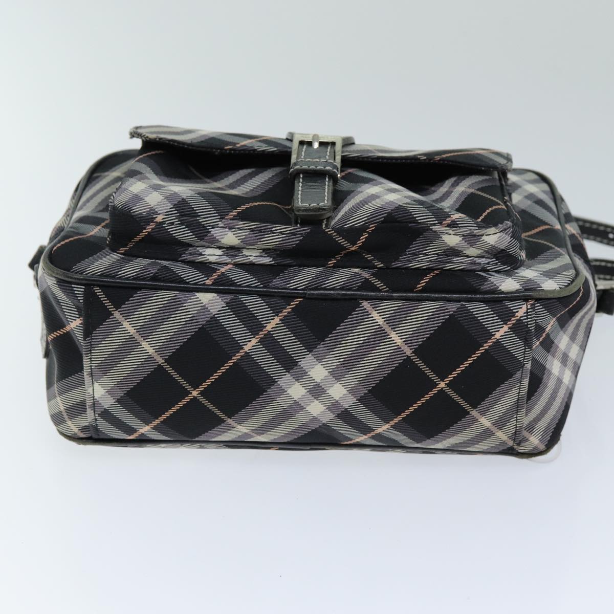 BURBERRY Nova Check Blue Label Shoulder Bag Black Auth ti1758