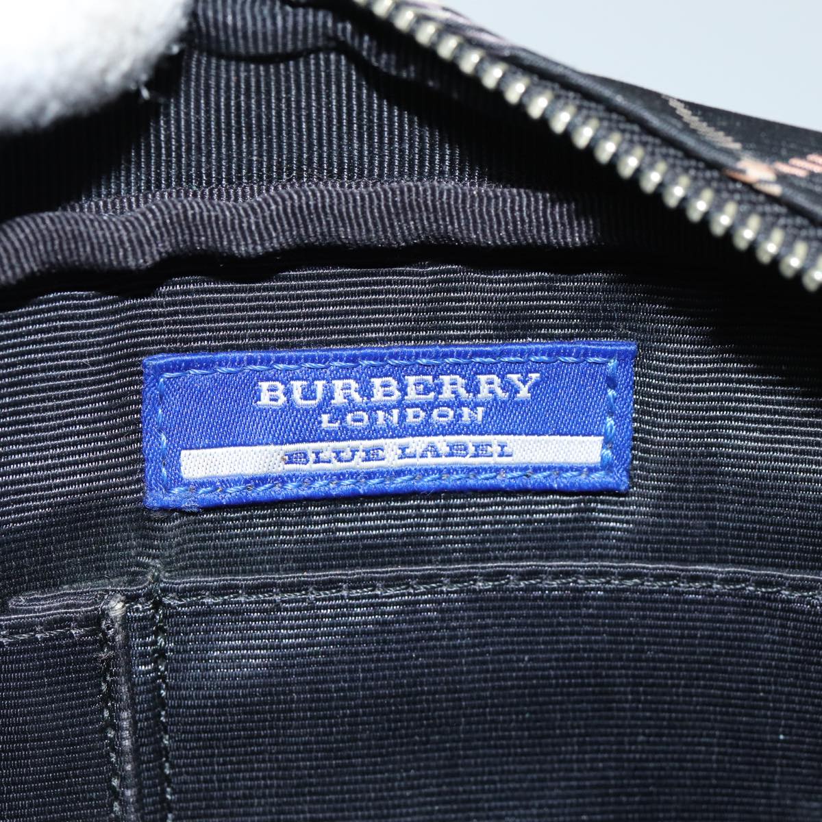 BURBERRY Nova Check Blue Label Shoulder Bag Black Auth ti1758