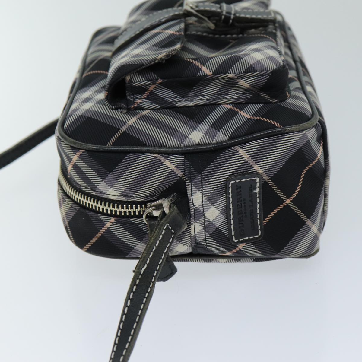 BURBERRY Nova Check Blue Label Shoulder Bag Black Auth ti1758