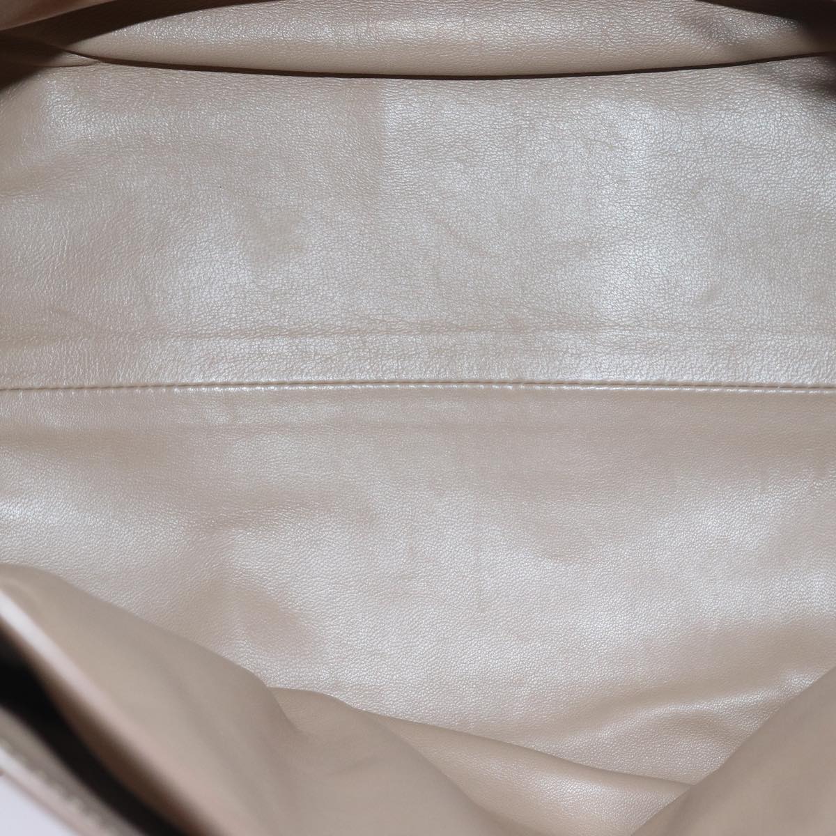 Salvatore Ferragamo Gancini Hand Bag Leather 2way Beige Auth ti1820