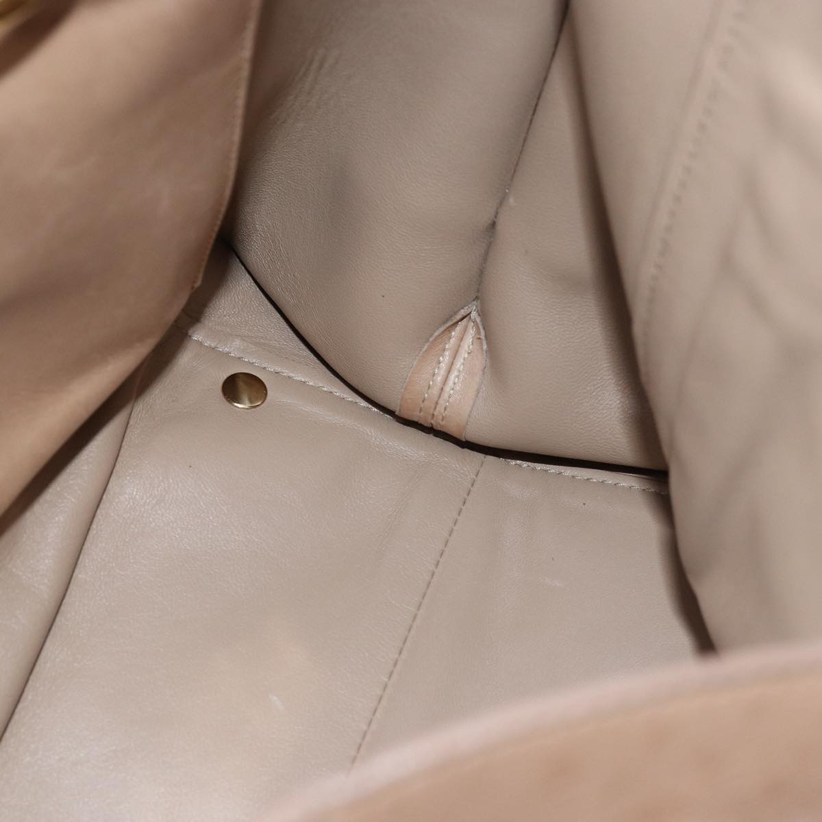 Salvatore Ferragamo Gancini Hand Bag Leather 2way Beige Auth ti1820