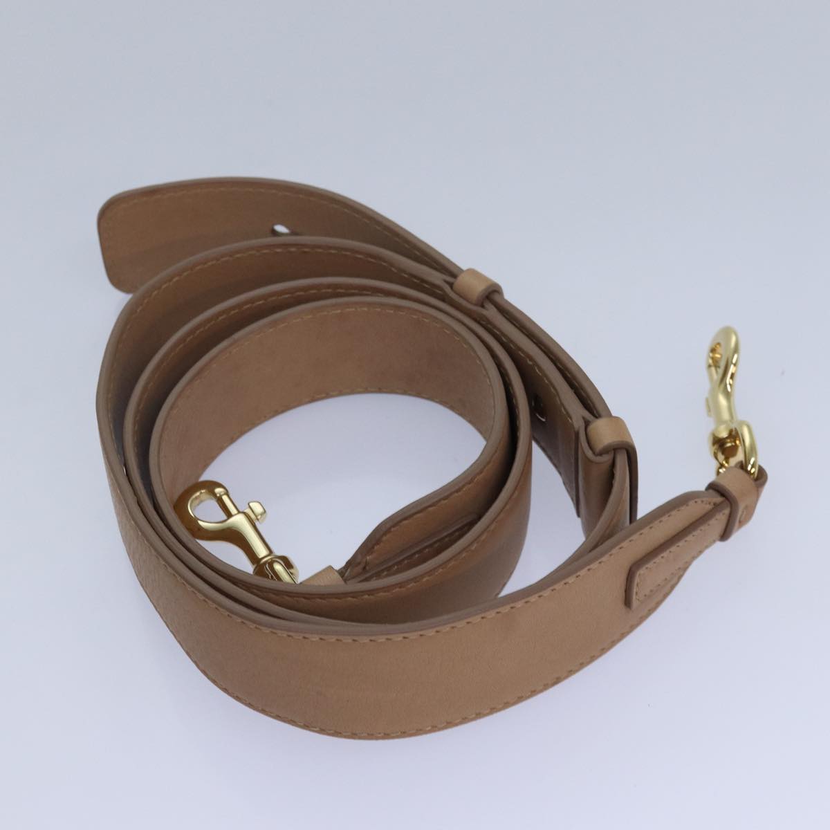 Salvatore Ferragamo Gancini Hand Bag Leather 2way Beige Auth ti1820