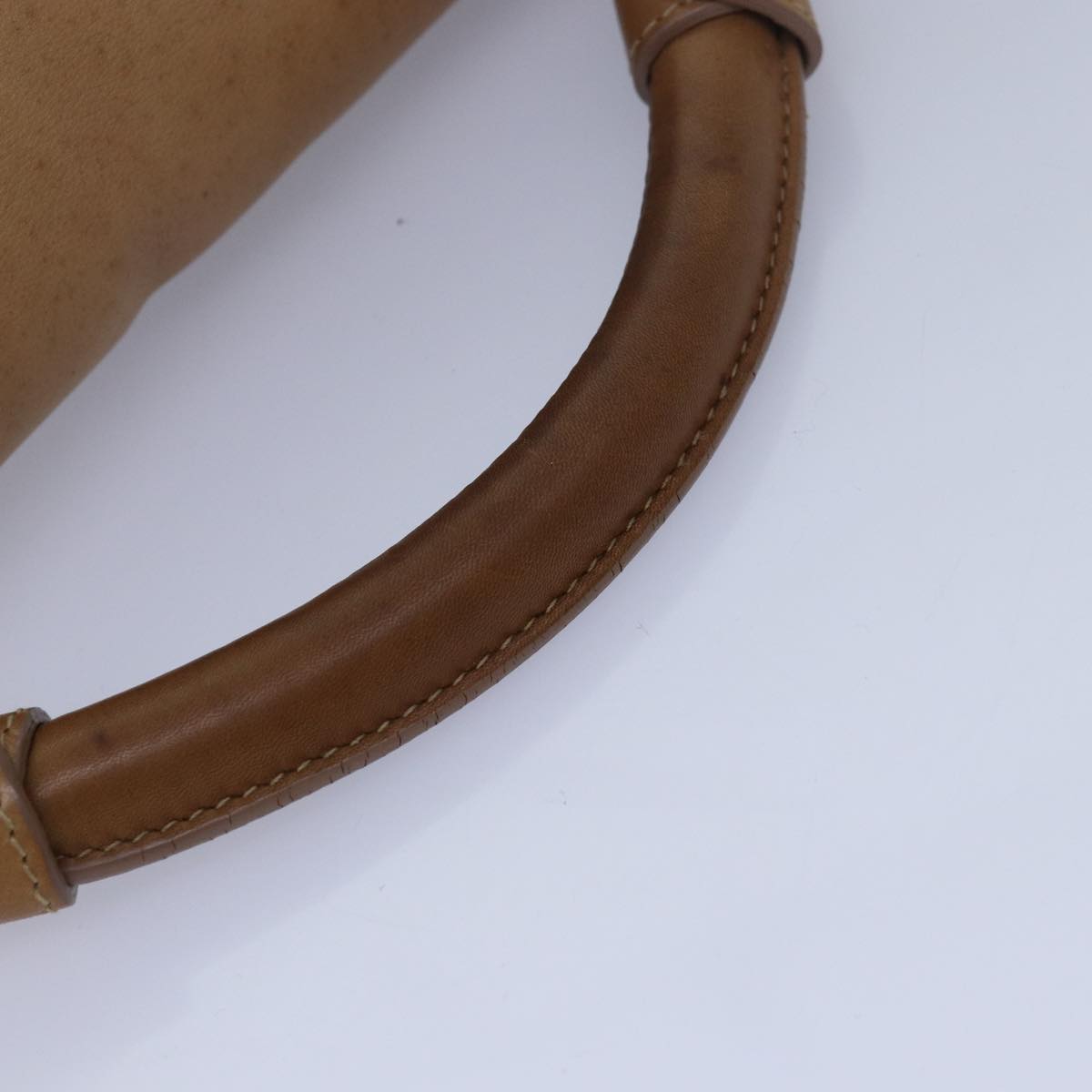 Salvatore Ferragamo Gancini Hand Bag Leather 2way Beige Auth ti1820