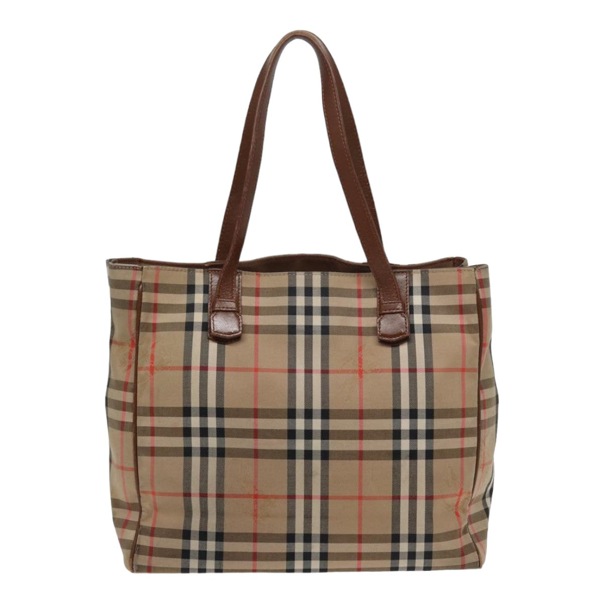 Burberrys Nova Check Tote Bag Canvas Beige Auth ti1867