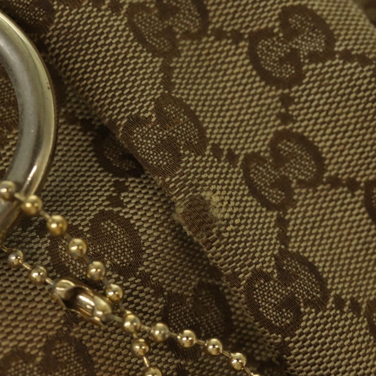 GUCCI GG Canvas Shoulder Bag Beige Gold 296834 Auth ti1988