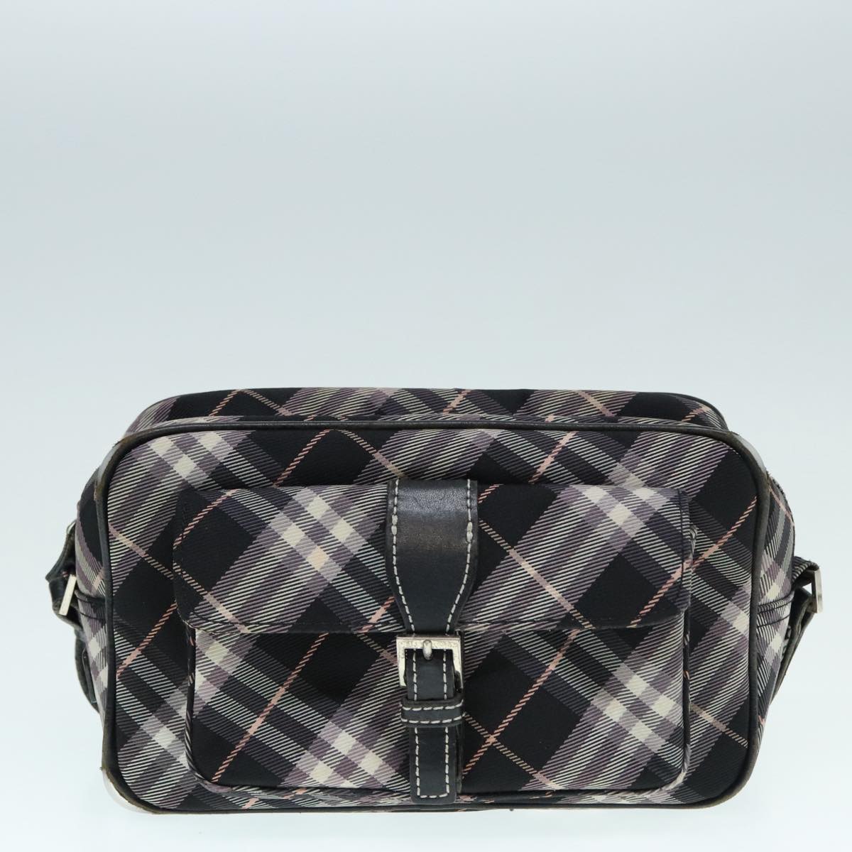 BURBERRY Blue Label Nova Check Shoulder Bag Canvas 3Set Black Beige Auth ti2057