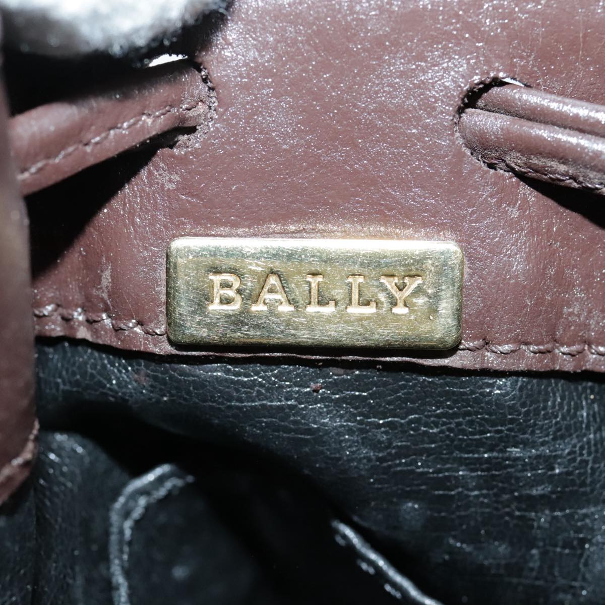 BALLY Shoulder Bag Leather Brown Auth ti2066