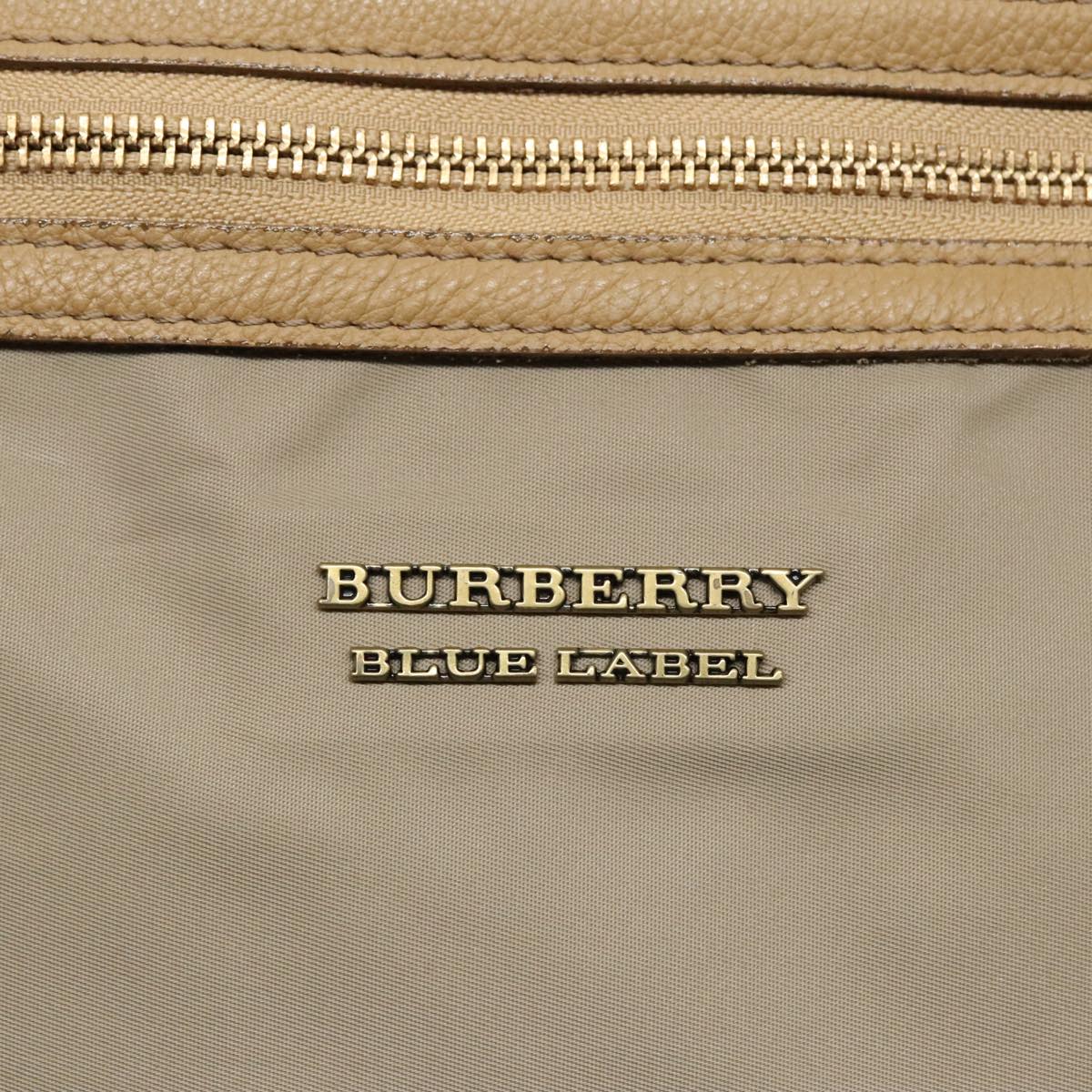 BURBERRY Blue Label Shoulder Bag Nylon 2way Beige Auth ti2073