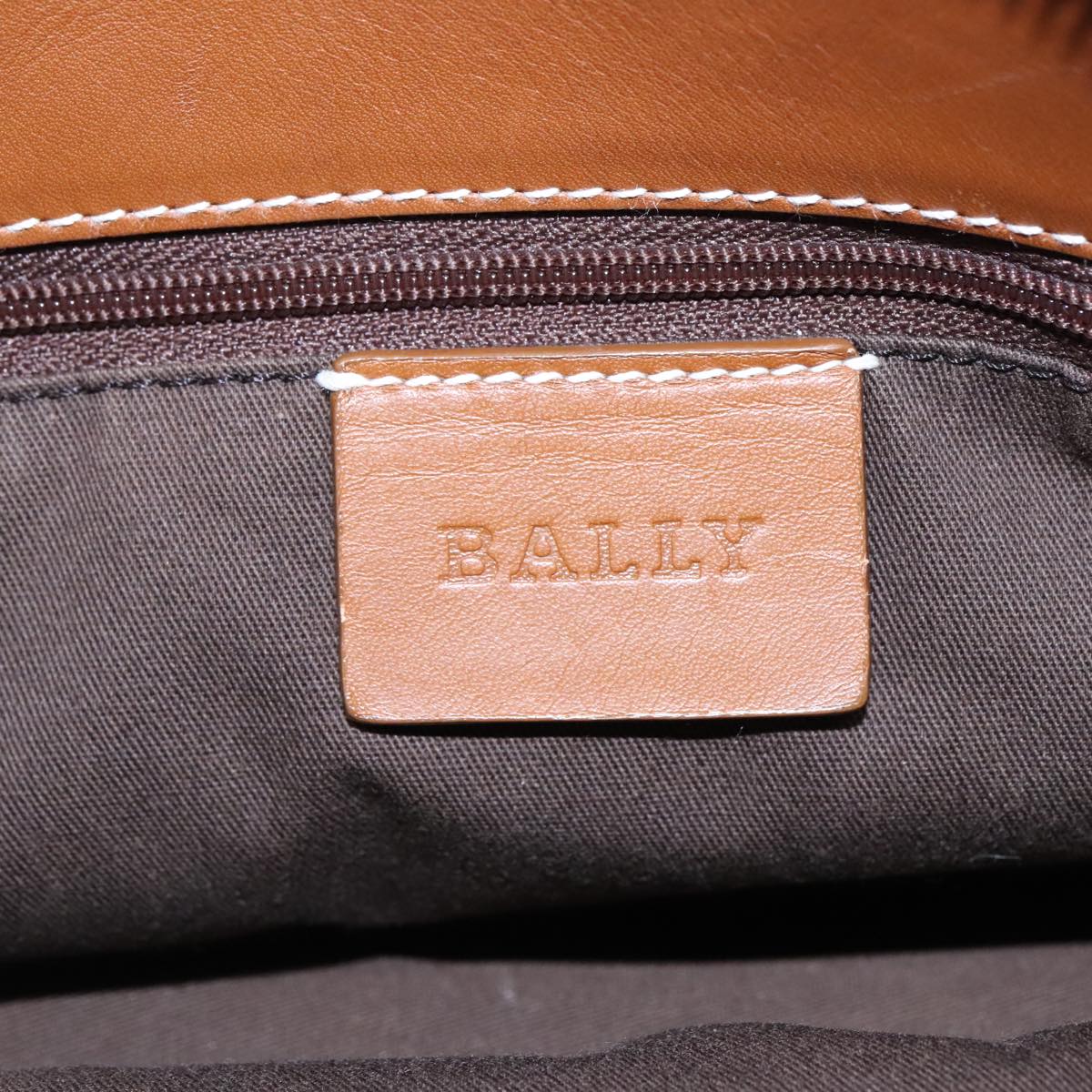 BALLY Shoulder Bag Canvas Beige Silver Auth ti2083