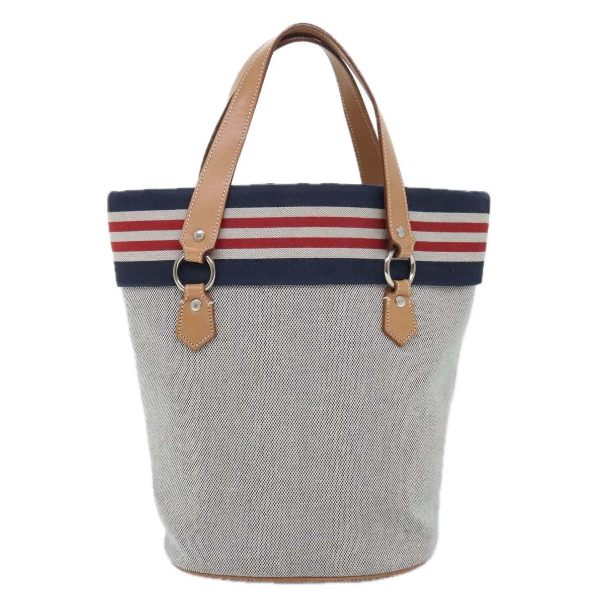 BURBERRY Nova Check Blue Label Tote Bag Canvas Gray Auth ti2085