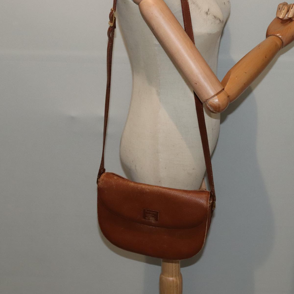 Burberrys Shoulder Bag Leather Brown Auth ti2097